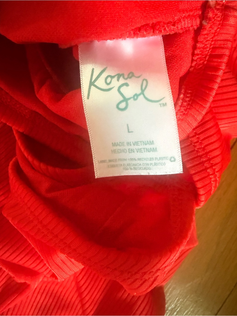 Kona Sol Red Cutout One-Piece Swimsuit - Picture 4 of 4